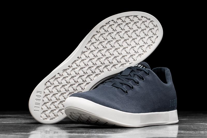 Navy Nobull Ivory Canvas Men's Trainers | CA P1366J